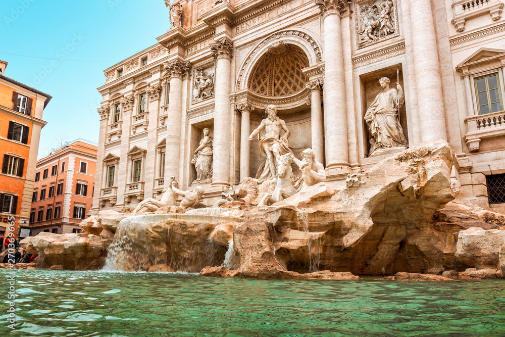 Low Angle View Of Trevi Fountain