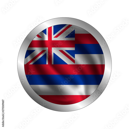 Waving Hawaiian island flag, the flag of Hawaiian island, vector illustration.. © Andrey Prokhorov