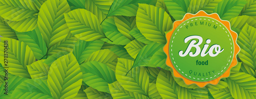 Bio Food Label Green Beech Leaves Header