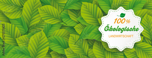 100 Prozent Ökologische Landwirtschaft Banner