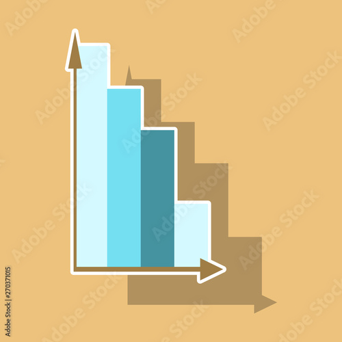 paper sticker on theme Arabic business economic chart