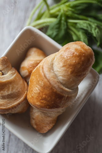 Croissant with spinach