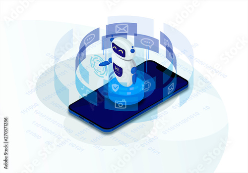 Chatbot isometric vector illustration