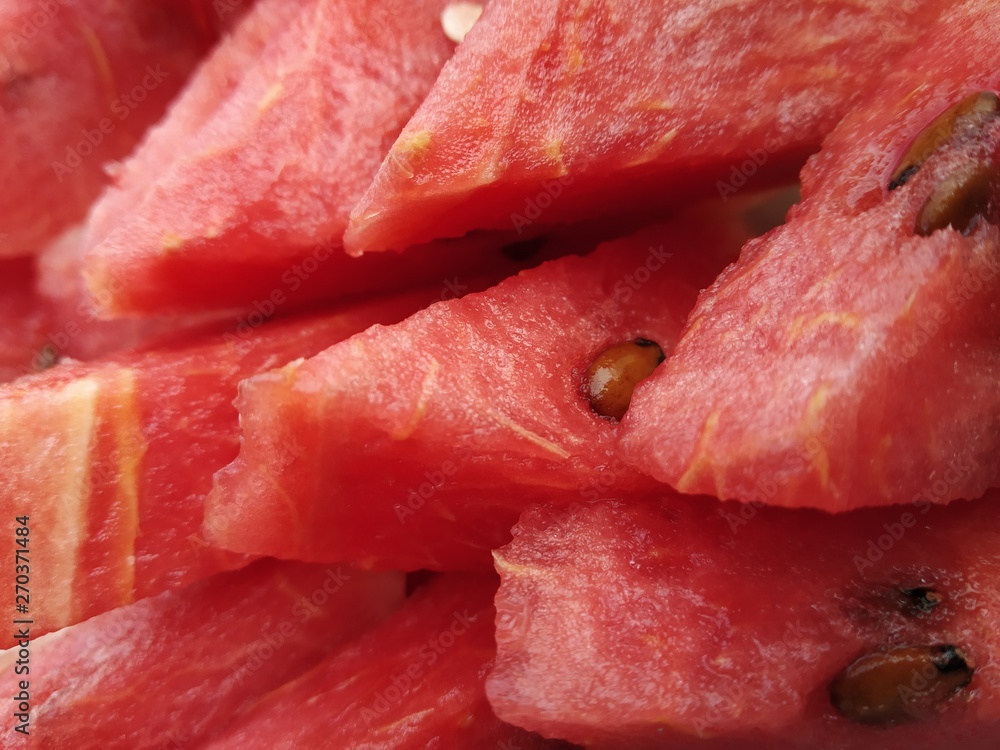 watermelon slice in closeup watermelon slice in closeup