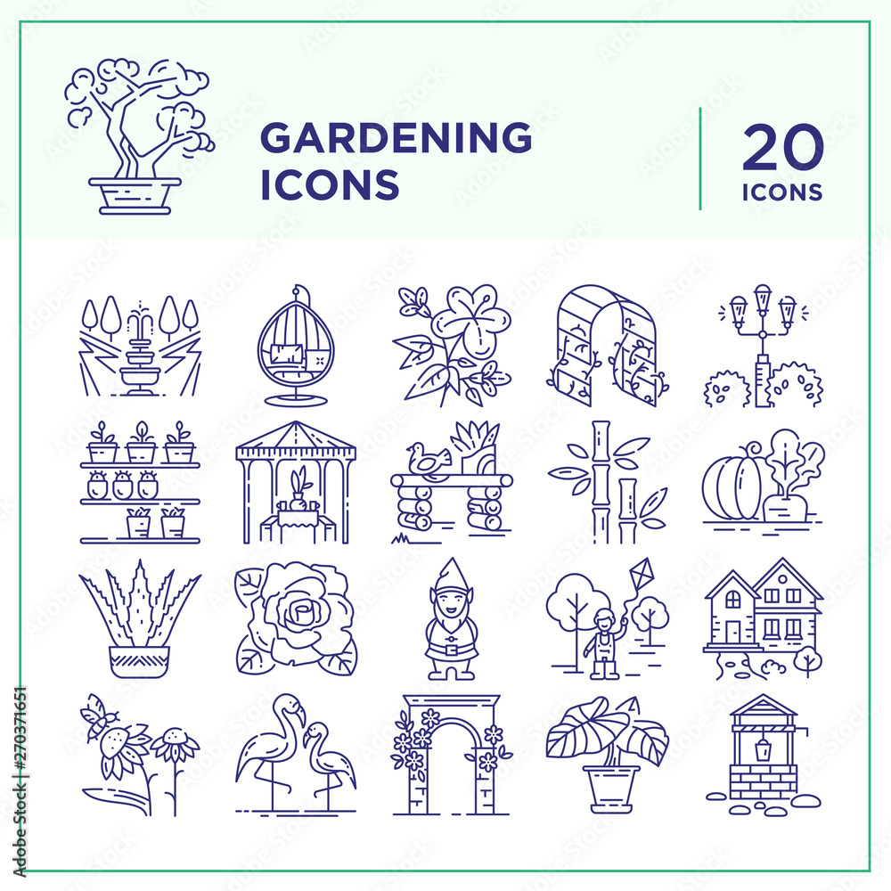 Gardening – 100 Line Icons