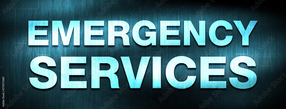Emergency Services abstract blue banner background