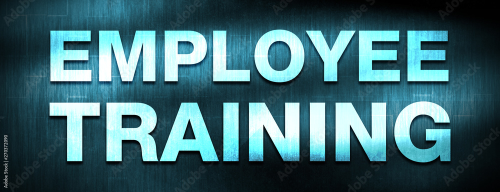 Obraz premium Employee Training abstract blue banner background