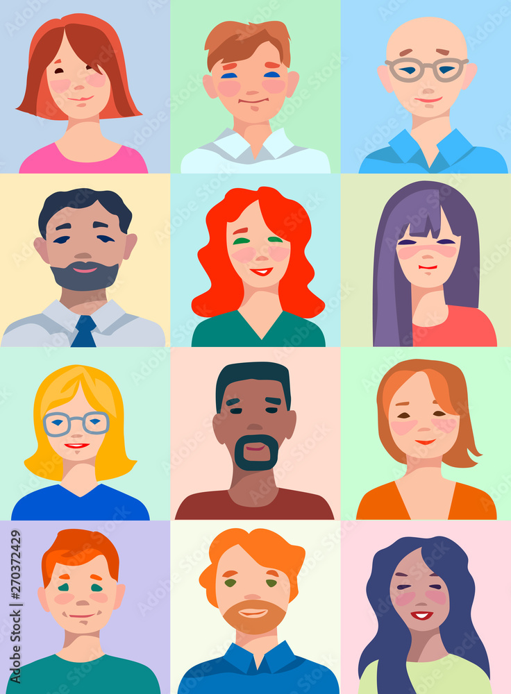 People icons collection in flat style People icons collection in flat style