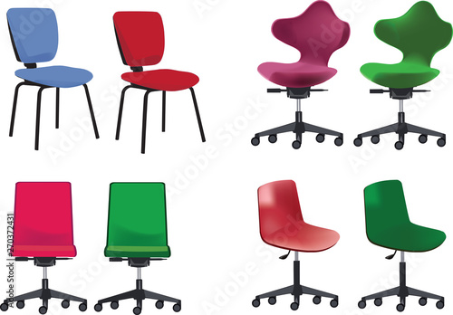 sedie di vario colore per interni di lavoro ufficio