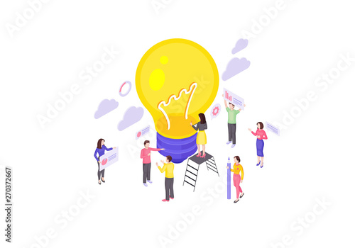 Teamwork isometric vector illustration