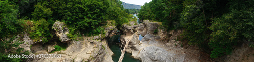 Khadzhokhsky gorge - part of the gorge Belaya River, Adygea photo