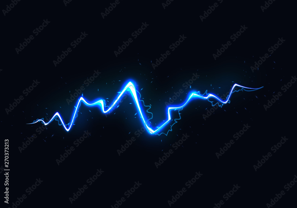 Vektorová grafika „Vector Illustration of Abstract Blue Lightning on