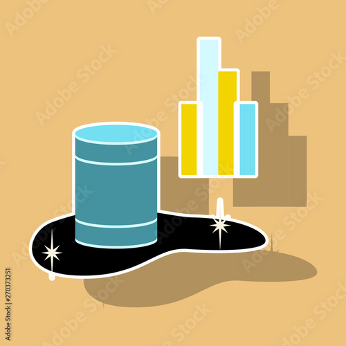paper sticker on theme Arabic business oil chart