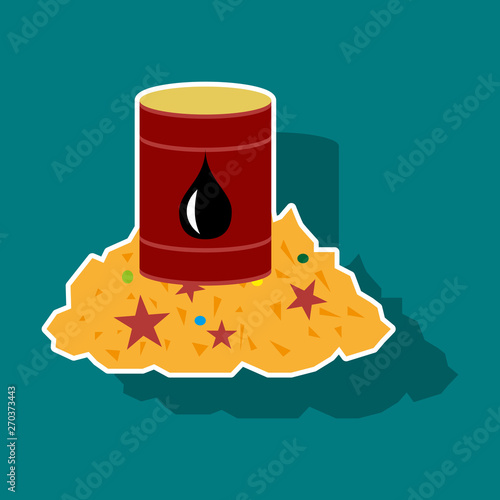 paper sticker on theme Arabic business oil and gold