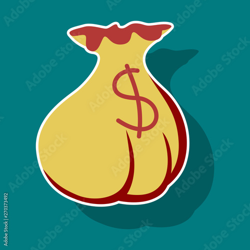 paper sticker on theme Arabic business money bag