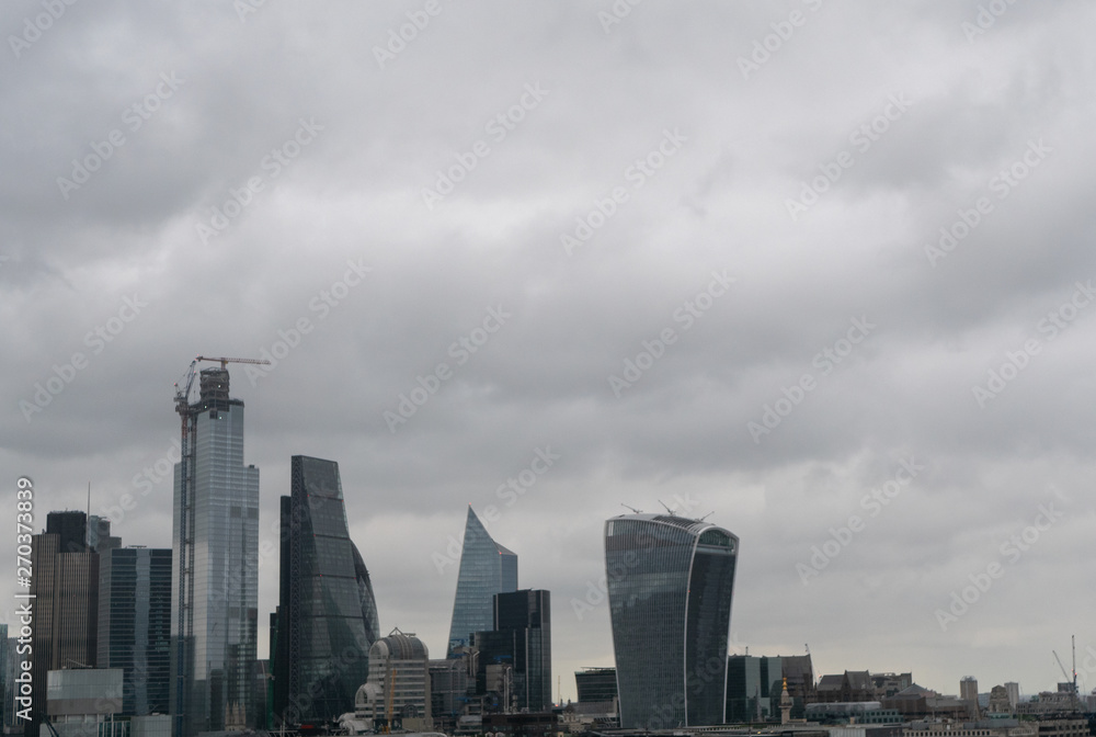 business center, the city in london in the clouds