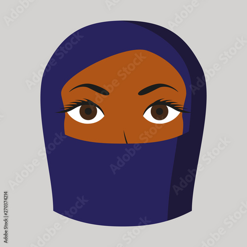 flat icon on theme Arabic business portrait of a Muslim woman