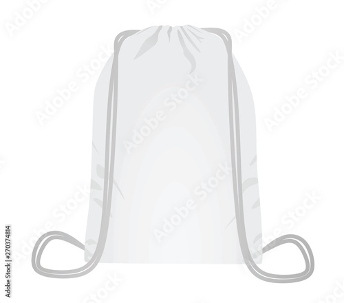 White backpack bag. vector illustration