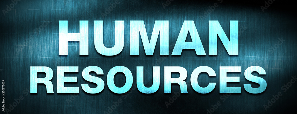 Human Resources abstract blue banner background Human Resources abstract blue banner background