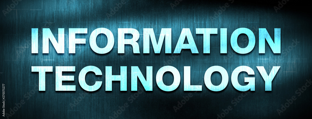 Information Technology abstract blue banner background