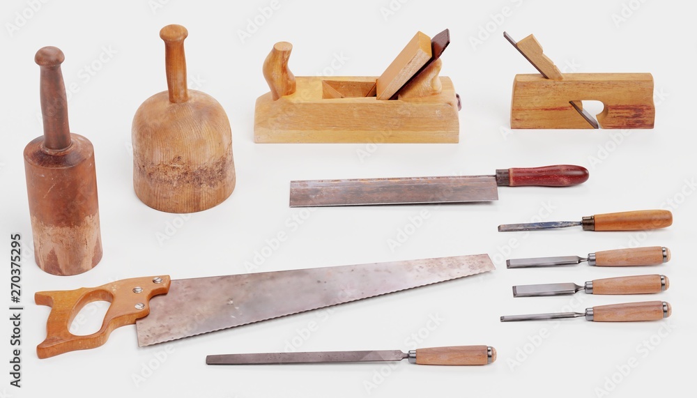 Realistic 3d Render of Carpentry Tools