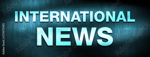 International News abstract blue banner background