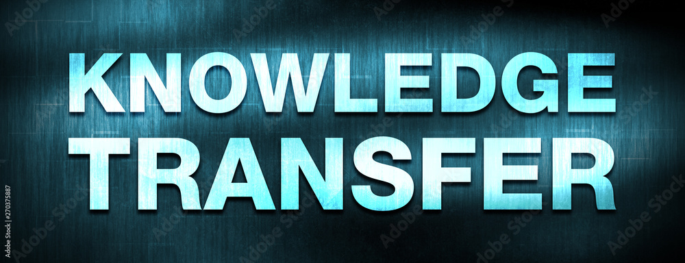 Knowledge Transfer abstract blue banner background