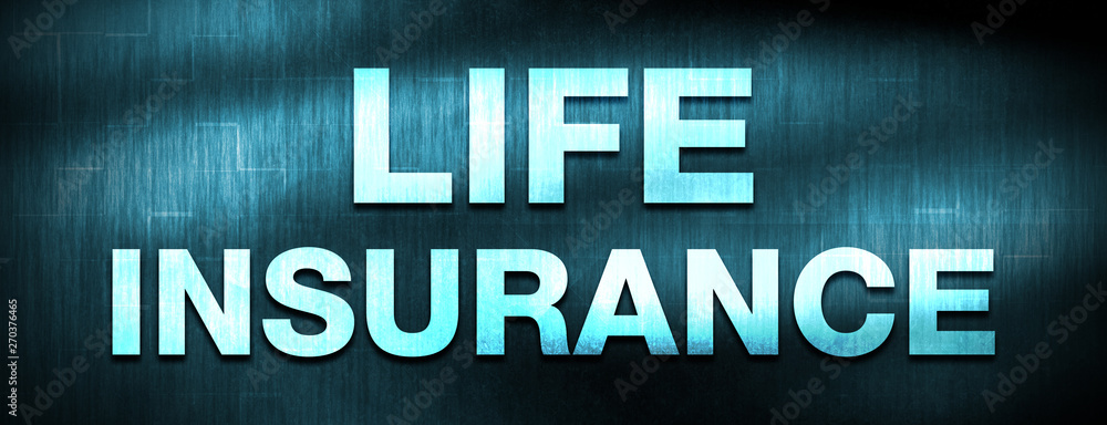 Life Insurance abstract blue banner background