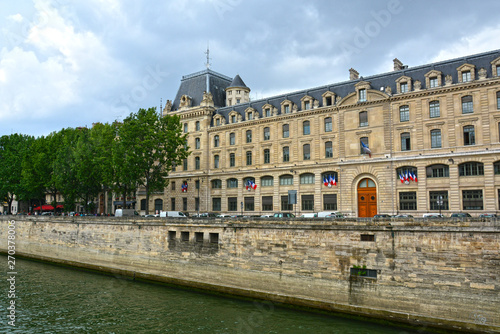 PARIS, FRANCE - 25.05.2018:View of the Hotel-Dieu building. Is the oldest hospital in the city of Paris. It was the only hospital in Paris until the Renaissance