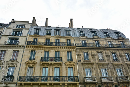 urban architecture in the center of Paris, France