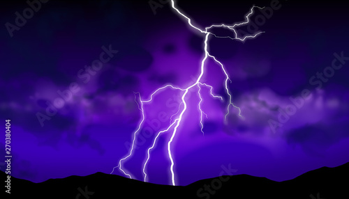 Dramatic view of the landscape, a thunderstorm in the sky
