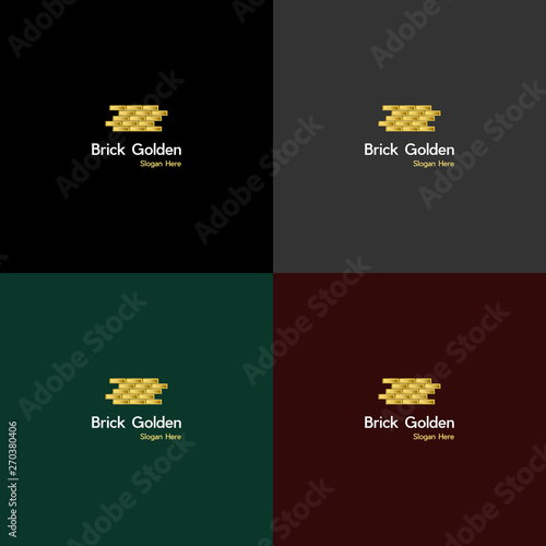 Set of Gold Bar logo designs, Gold Shield logo template, Finance Gold logo, Business Finance Trading Vector Icon Glyph Solid gold golden silver bar silhouette