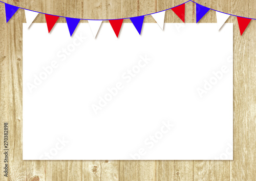 poster frame with french bunting  photo