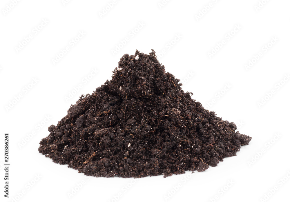 Pile of soil isolated on white background Pile of soil isolated on white background