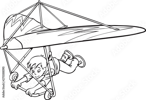 Boy on a hang glider - Vector 
