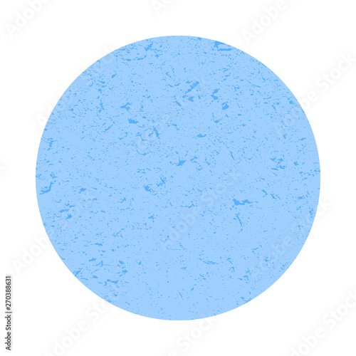 Blue pastel marble circle on white isolated background. Illustration.