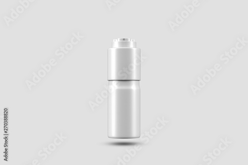 White blank Spray Bottle Mock up, cosmetic package.Blank template of white deodorant Bottle Can mock up. 3D rendering.