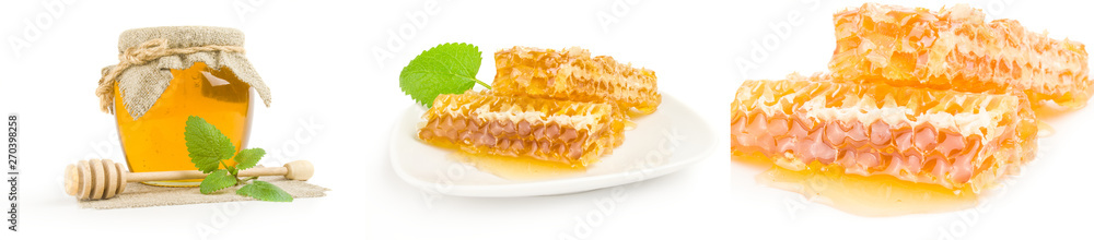 Set of honey bee isolated on a white background with clipping path Set of honey bee isolated on a white background with clipping path
