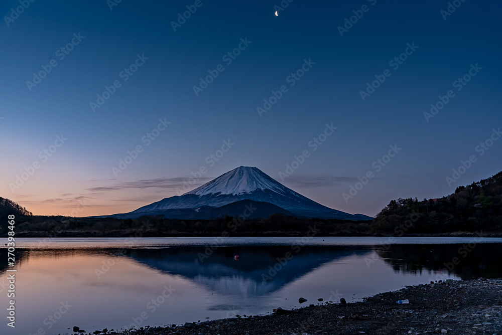 Mt. Fuji and moon