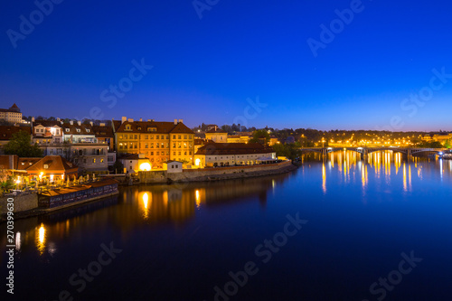 View from the Charles bridge in Prague at night, Czech Republic © Patryk Kosmider