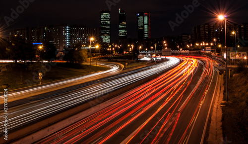 traffic in city at night © laura