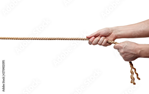 Fotografie hand pulling rope strenght power competition