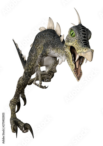 Fototapeta Naklejka Na Ścianę i Meble -  3D Rendering Fantasy Dinosaur on White