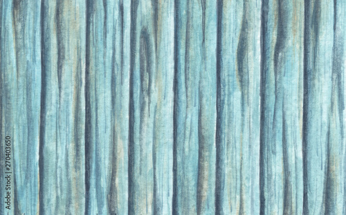 Blue wood texture background  Watercolor painting.