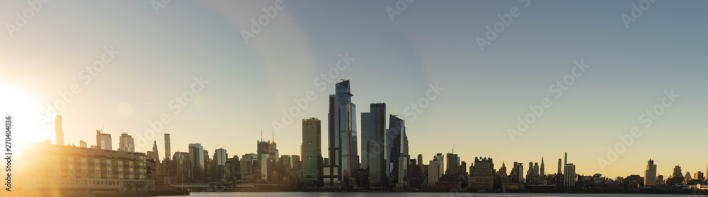New York City Skyline from Hoboken New Jersey at Sunrise