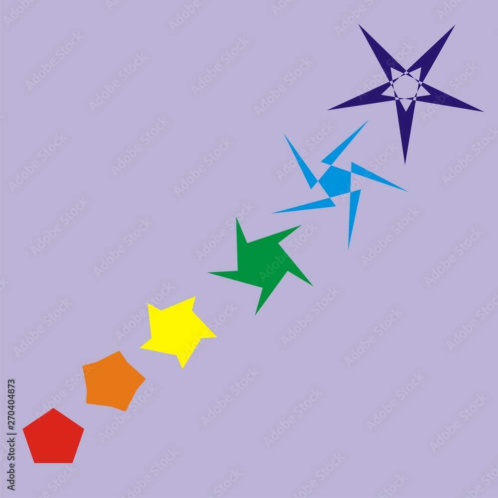 Fototapeta premium abstract blue background with rainbow stars