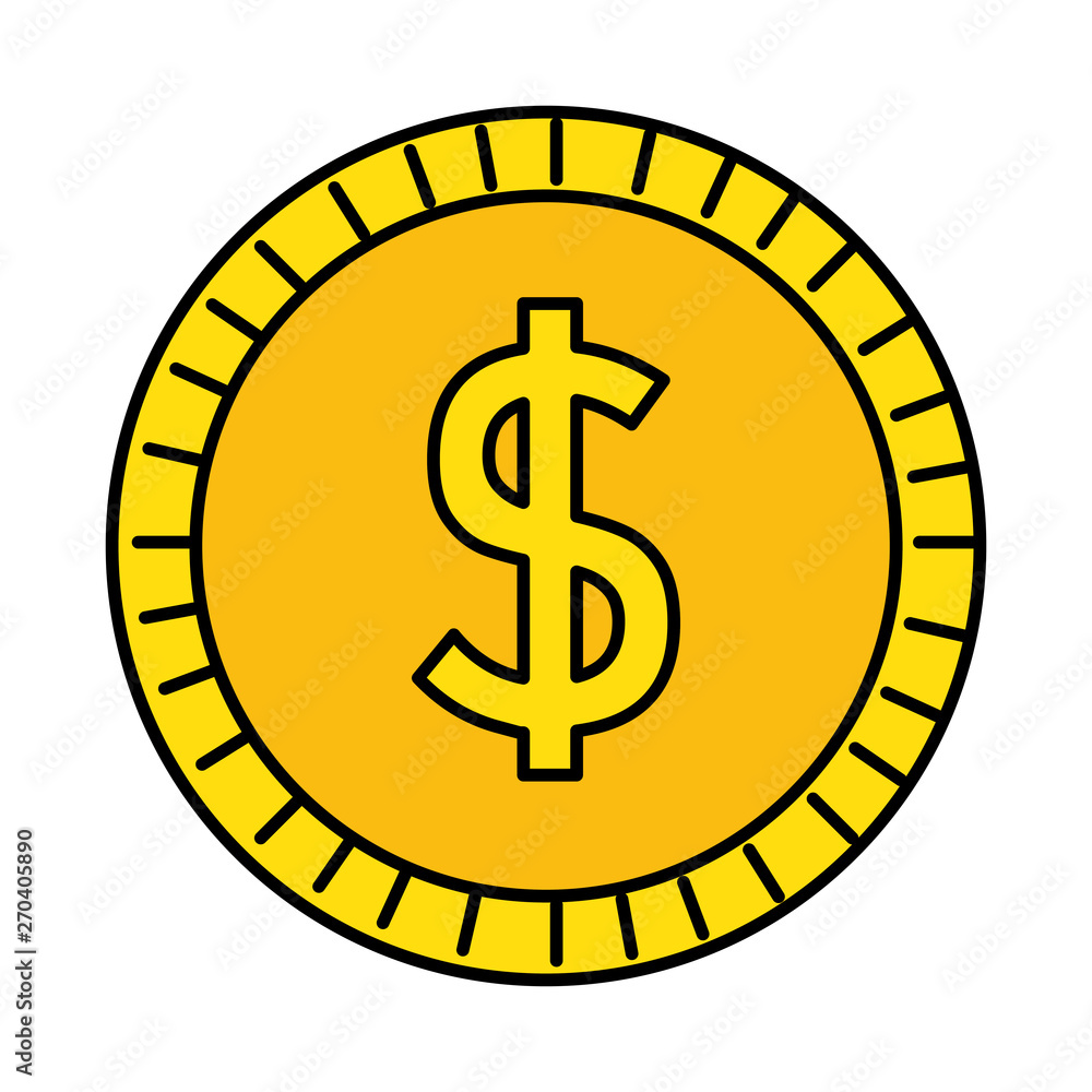 coin money dollar isolated icon coin money dollar isolated icon