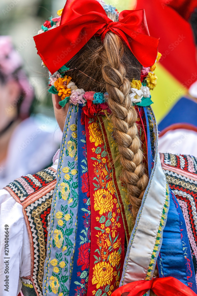 Detail of Polish folk costume for woman