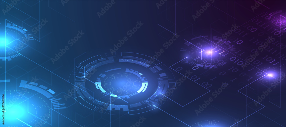 Fototapeta premium Abstract geometric vector background. Circle technology or science concept.