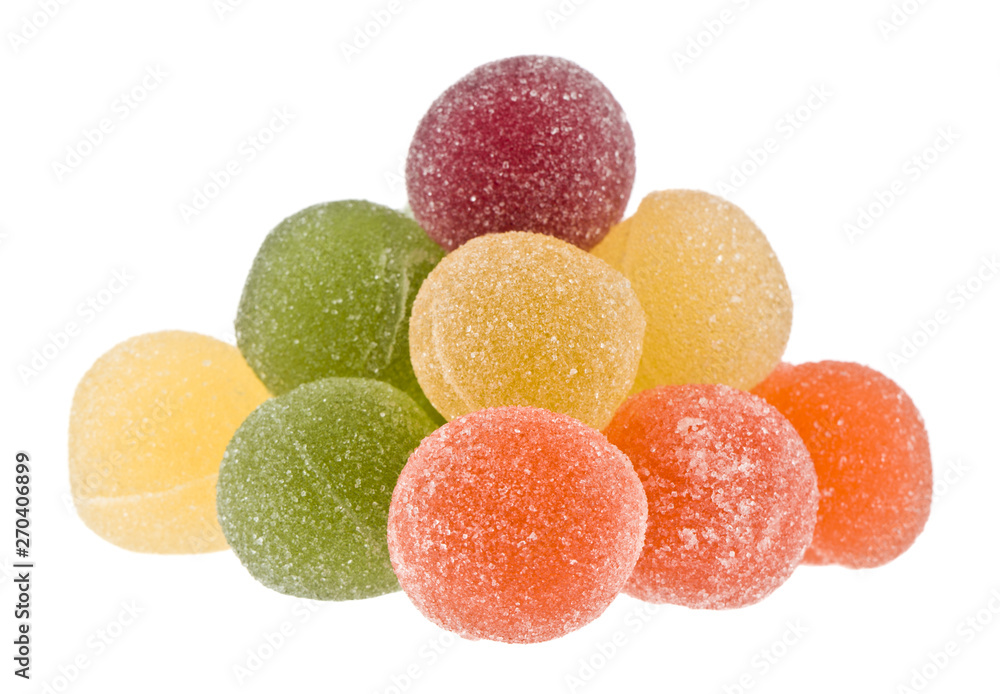 pyramid of marmalade balls isolated on white background close up pyramid of marmalade balls isolated on white background close up